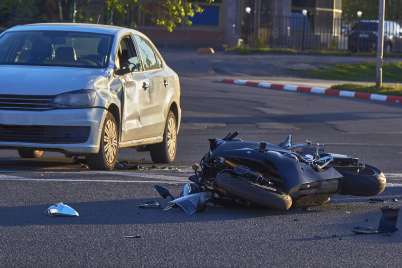 Photo of a Crashed Motorbike 